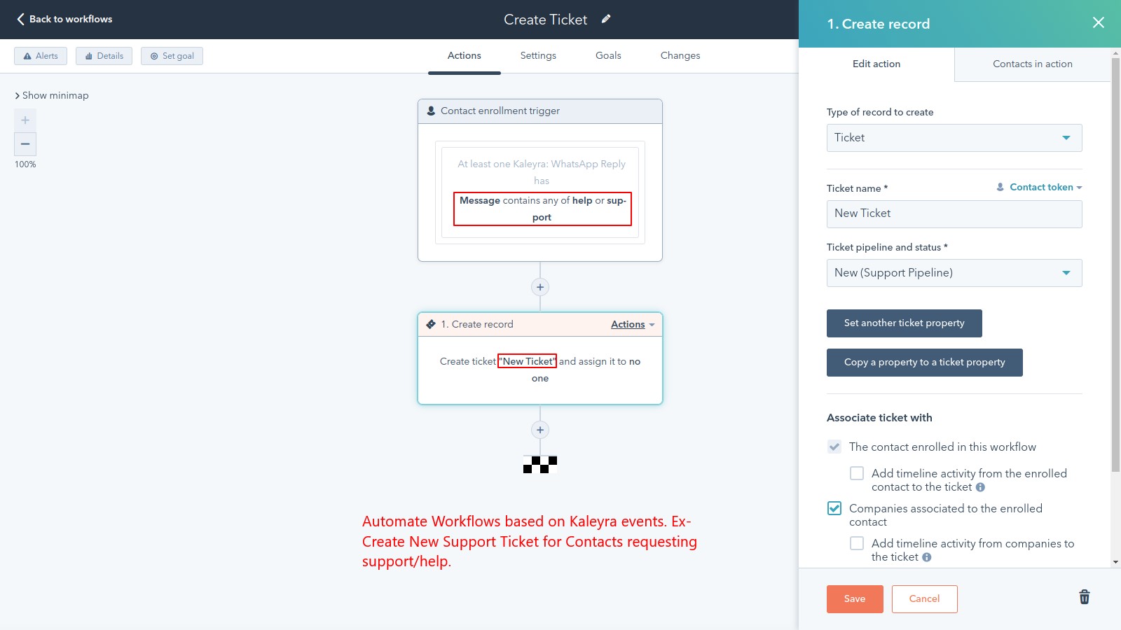 Create Ticket from Workflow